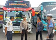 Satlantas Polres Bima Kota Bersama Dishub Kota Bima Lakukan Pemeriksaan Kendaraan Bus AKAP