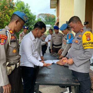 Sie Propam Polres Bima Kota Gelar Pemeriksaan Administrasi dan Pengawasan Senpi Organik Polri
