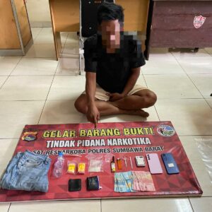 Mencoba Melarikan Diri, Seorang Pengedar Sabu Akhirnya Dibekuk Sat Resnarkoba Polres Sumbawa Barat