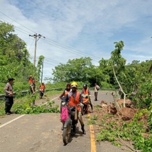Longsor Bukit Nanga Tumpu: Respons Cepat Aparat Gabungan Polsek dan Koramil 06 Manggelewa Normalisasi Jalan