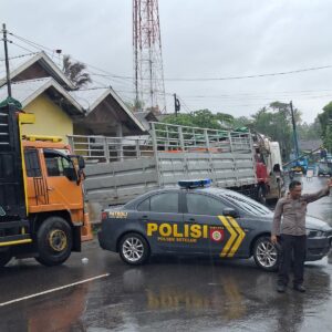 Hujan Deras Robohkan Tiang Listrik, Lalu Lintas di Jalan Utama Macet