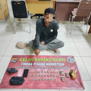 Seorang Pengedar Ganja Dibekuk Sat Resnarkoba Polres Sumbawa Barat