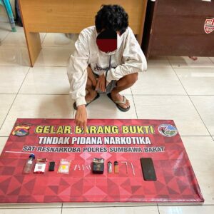 Terbiasa Edarkan Sabu, Seorang Pria Dibekuk Tim Opsnal Sat Resnarkoba Polres Sumbawa Barat