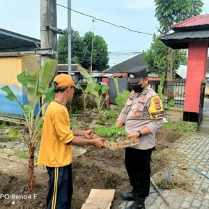Bhabinkamtibmas Desa Gerunung Terus Galakkan Pekarangan Bergizi di Desa Binaan