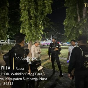 Patroli Malam, Polres Sumbawa Gencarkan Himbauan Tolak Aksi Premanisme