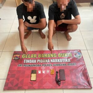 Tim Opsnal Sat Resnarkoba Polres Sumbawa Barat Berhasil Amankan 10 Gram Sabu dari Dua Terduga Pelaku