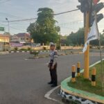 Sat Lantas Polres Bima Kota Laksanakan Strong Point Pagi, Antisipasi Kemacetan dan Laka Lantas