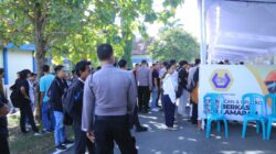 Polres Sumbawa Barat Lakukan Pengamanan Job Fair di Disnakertrans KSB