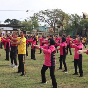 Polres Lombok Utara Gelar Olahraga Bersama Sambut Hari Bhayangkara ke-79
