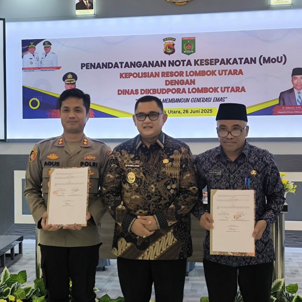 Polres Lombok Utara Tandatangi MoU dengan Dikbudpora, Wujudkan Dunia Pendidikan Yang Aman dan Bermartabat