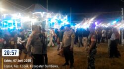 Polsek Lape Pastikan Hiburan Pasar Malam (Expo) di Lapangan Garuda Lopok Berjalan Aman
