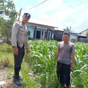 Bhabinkamtibmas Labuapi Dorong Pemanfaatan Lahan Kosong untuk Ketahanan Pangan