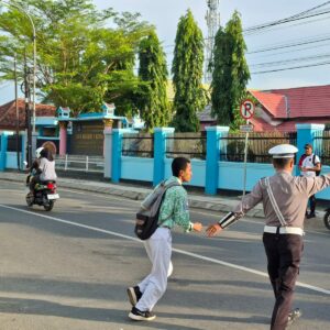 Satuan Lalu Lintas (Sat Lantas) Polres Bima Kota kembali menggelar kegiatan Rawan Pagi/Strong Point di titik-titik rawan