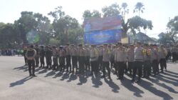 Ratusan personel Gabungan Personel TNI-Polri diturunkan amankan aksi demo di Lombok Tengah