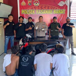 Opsnal Polsek Rasanae Barat Amankan Empat Remaja Pelaku Penodongan dan Pemalakan di Kafe Historica