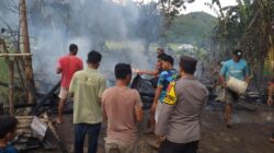 Diduga Konsleting Listrik, Rumah Panggung 16 Tiang di Desa Taloko Hangus Dilahap Sijago Merah