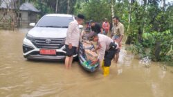 POLRES ACEH BARAT IMBAU WARGA TINGKATKAN KEWASPADAAN AKIBAT BANJIR DI KAWAY XVI
